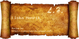 Liska Henrik névjegykártya